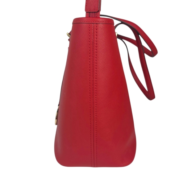 Michael Kors Jet Set Saffiano Leather Red Tote Bag with COA - Picture 4 of 13